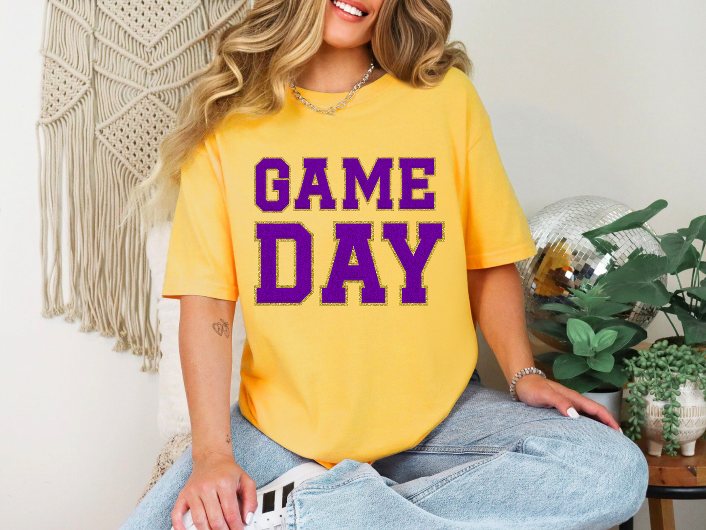 Game Day Gold Graphic Short Sleeved Top