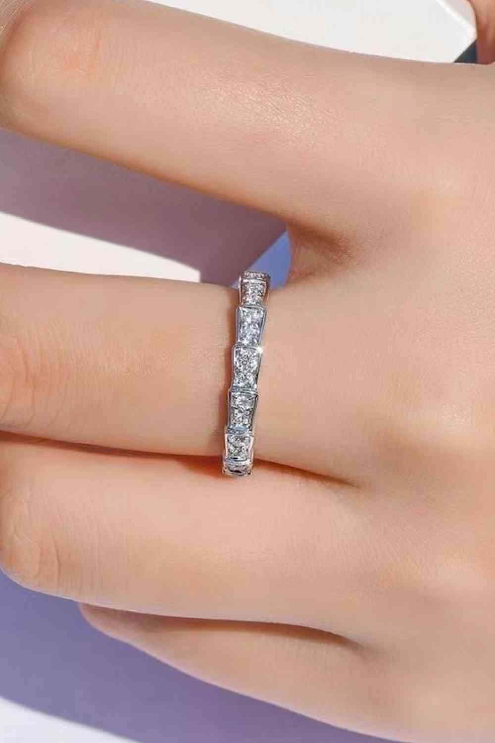 Shiny 3 Carat Moissanite Platinum-Plated Ring