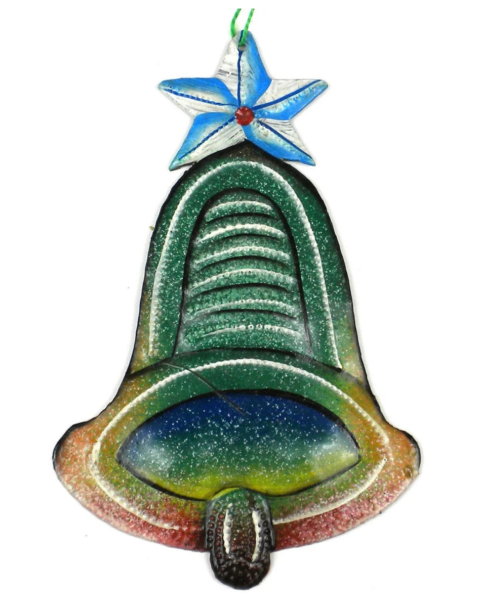 BELL HAITIAN METAL DRUM CHRISTMAS ORNAMENT