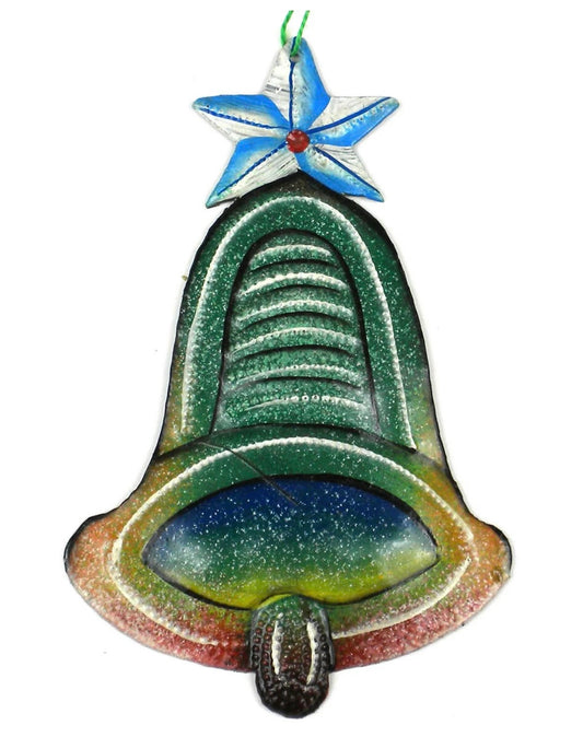 BELL HAITIAN METAL DRUM CHRISTMAS ORNAMENT