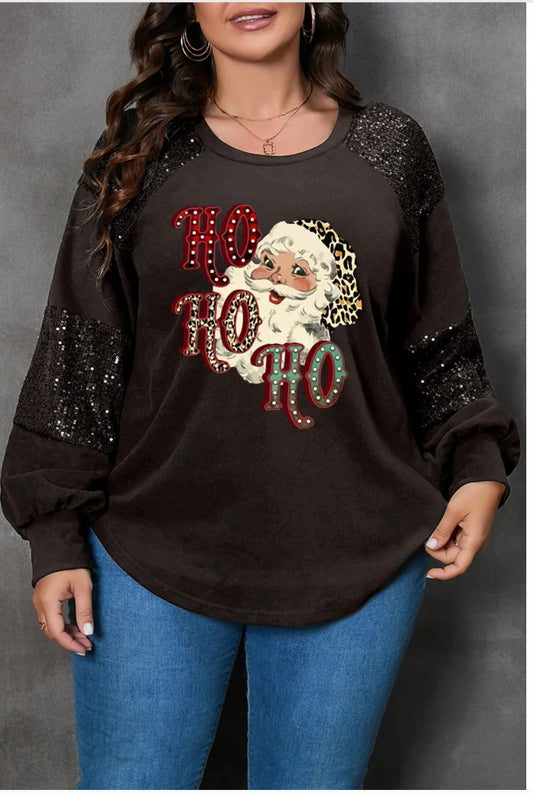 Single 3xl Santa Graphic Sequin Long Sleeve
Sweatshirt