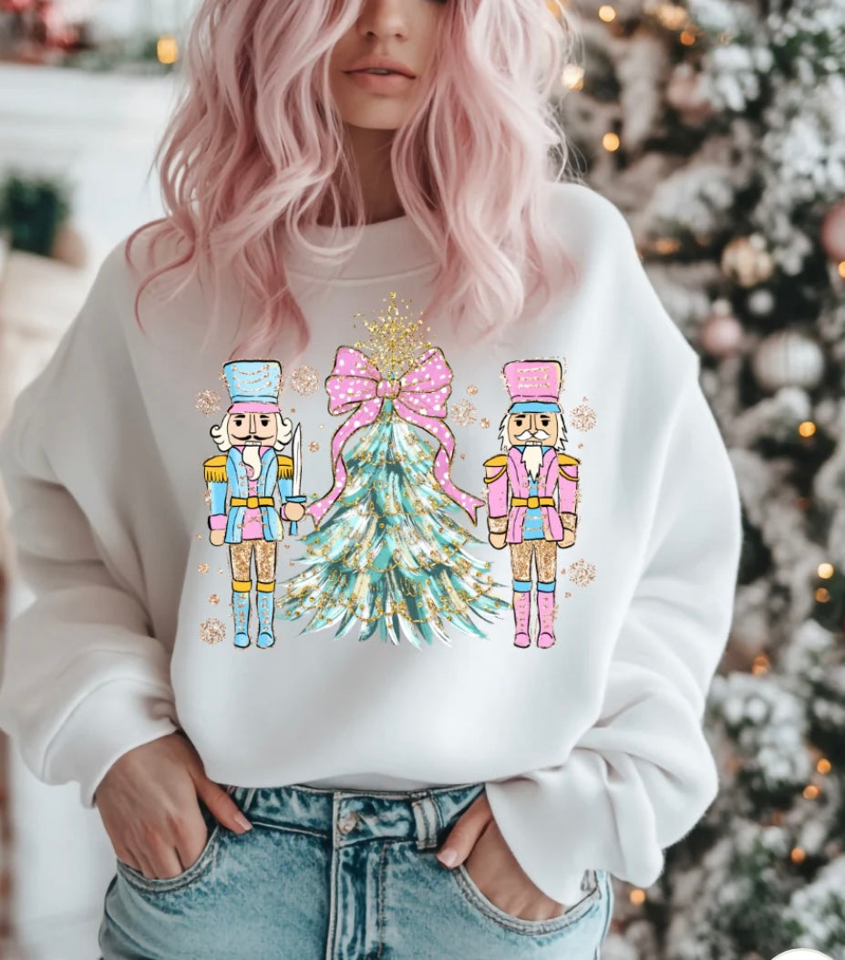 NUTCRACKER WONDERLAND-IN-WHITE Long Sleeved Sweatshirt
