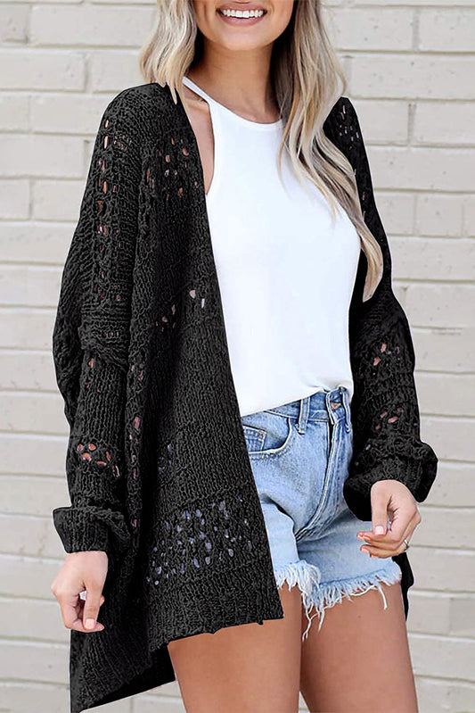 Openwork Long Sleeve Cardigan