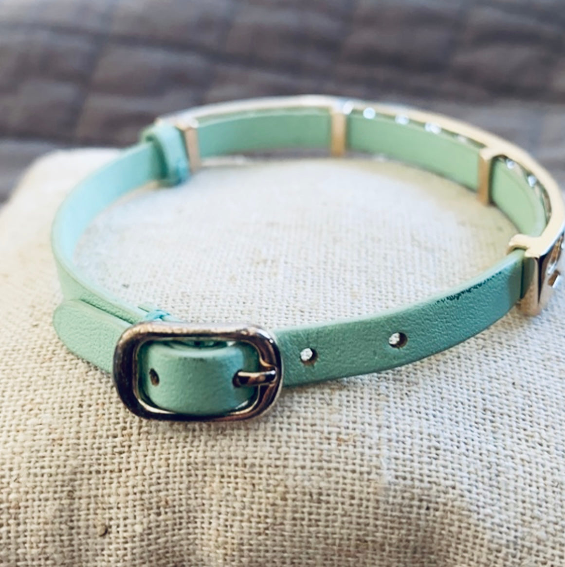 Stella & Dot Blue Leather / Silver Bracelet