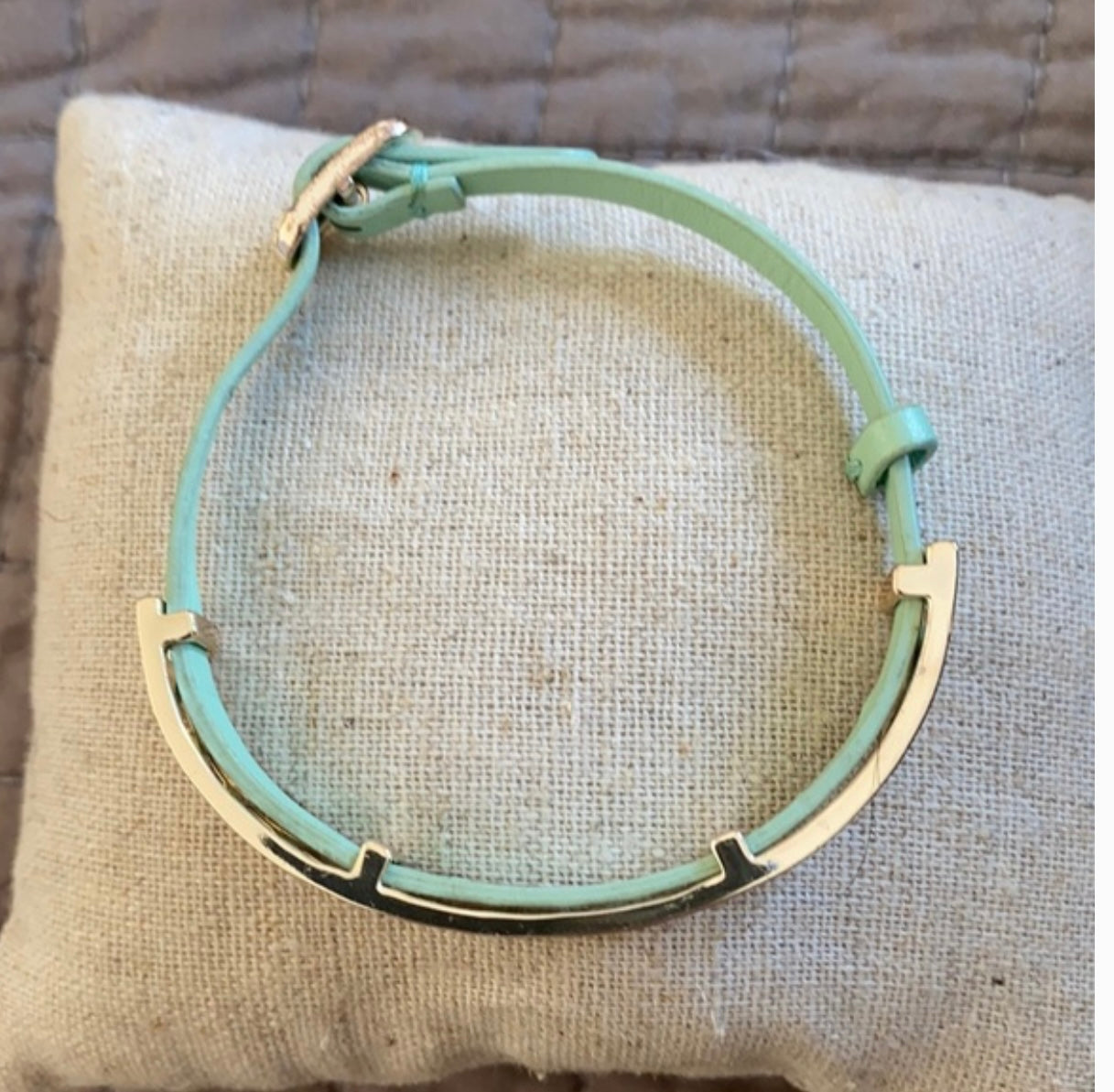 Stella & Dot Blue Leather / Silver Bracelet