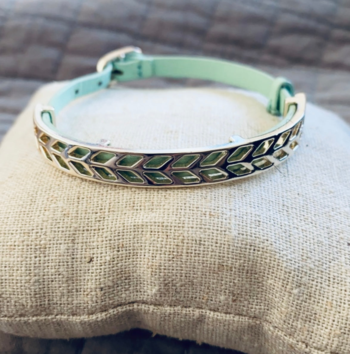 Stella & Dot Blue Leather / Silver Bracelet