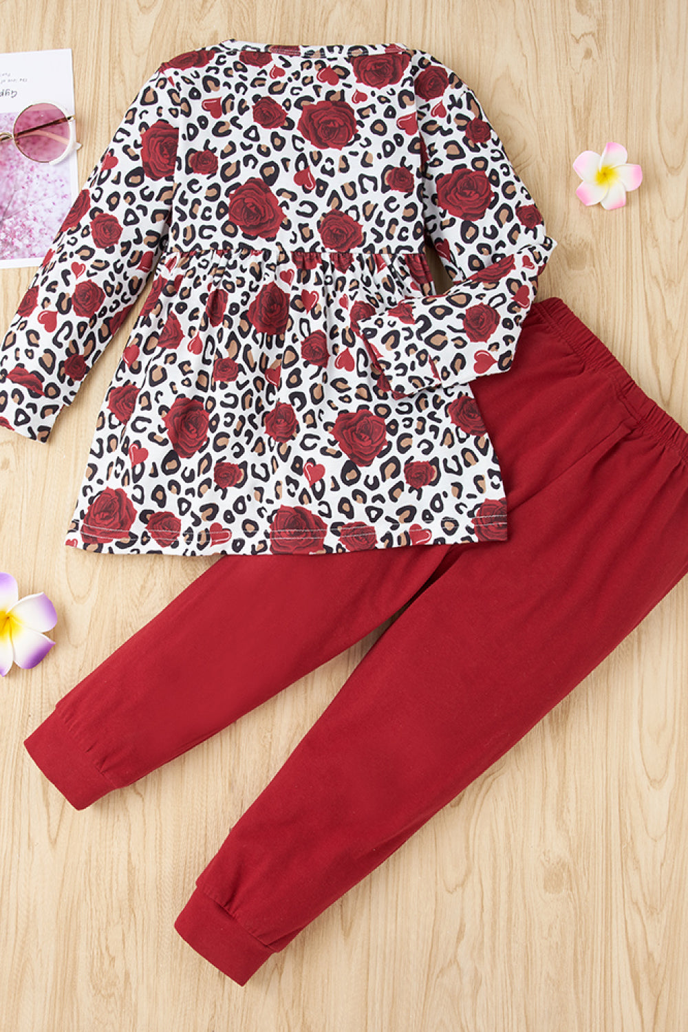 Girls Floral Dress and Pants Set