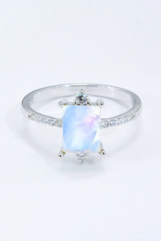 925 Sterling Silver Square Moonstone Ring