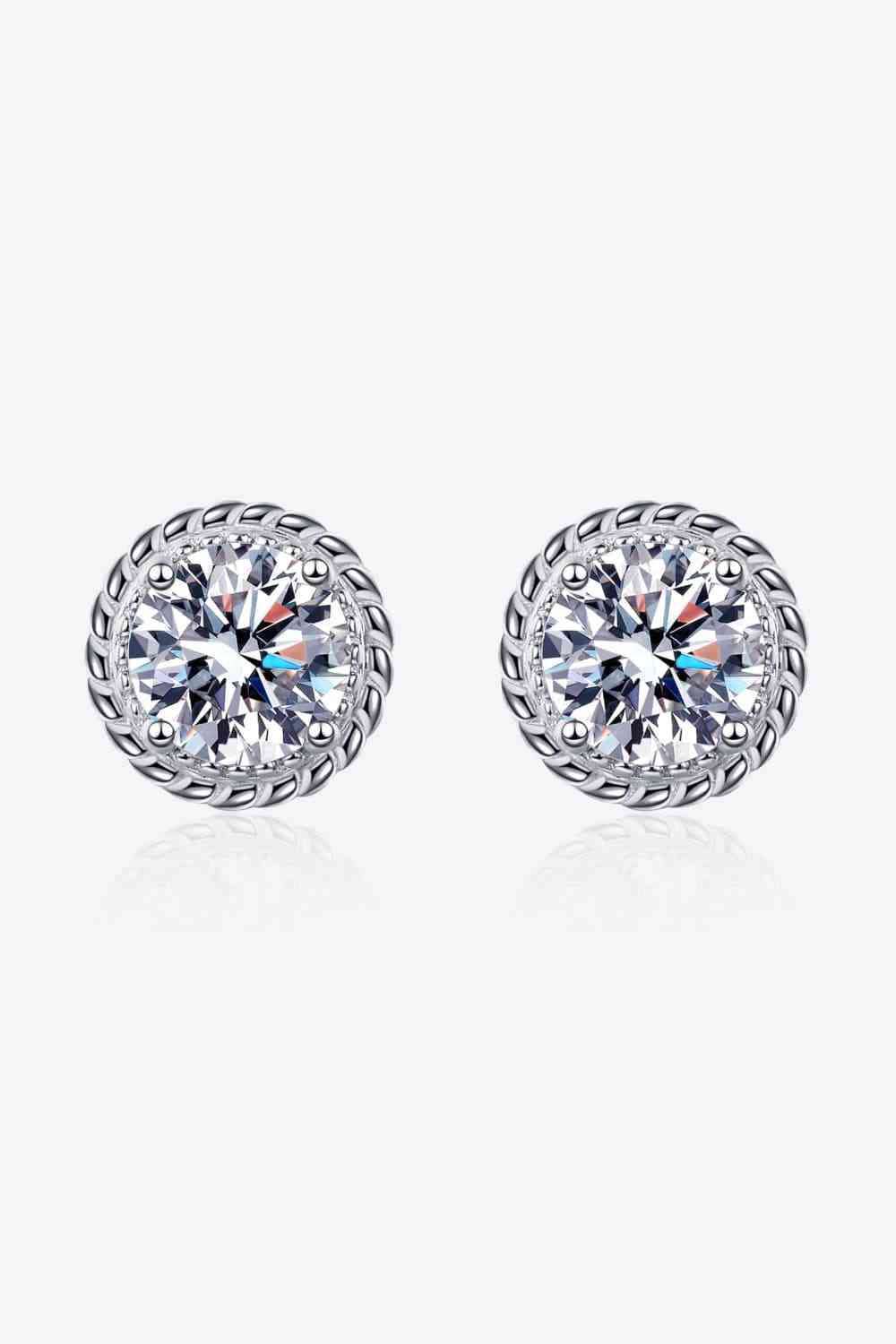 2 Carat Moissanite 925 Sterling Silver Stud Earrings