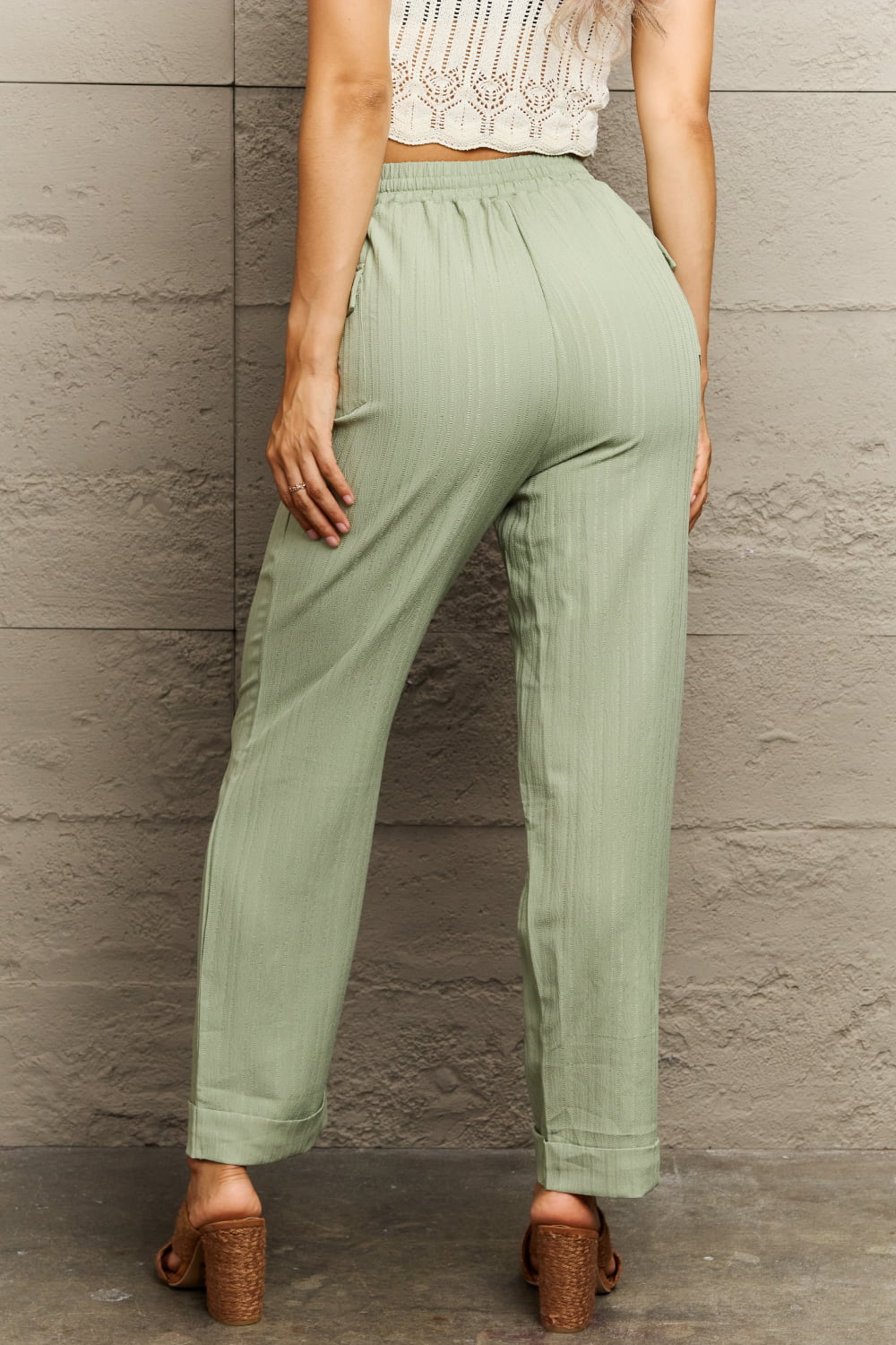 Tie Waist Long Pants