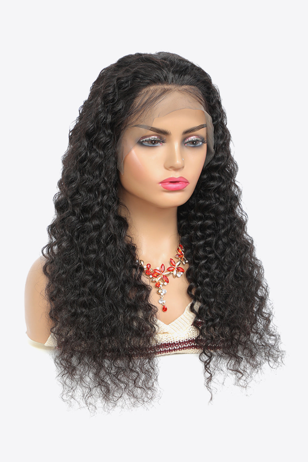 20” 13*4“ Lace Front Curly Wigs Human Virgin Hair in Natural Color 150% Density