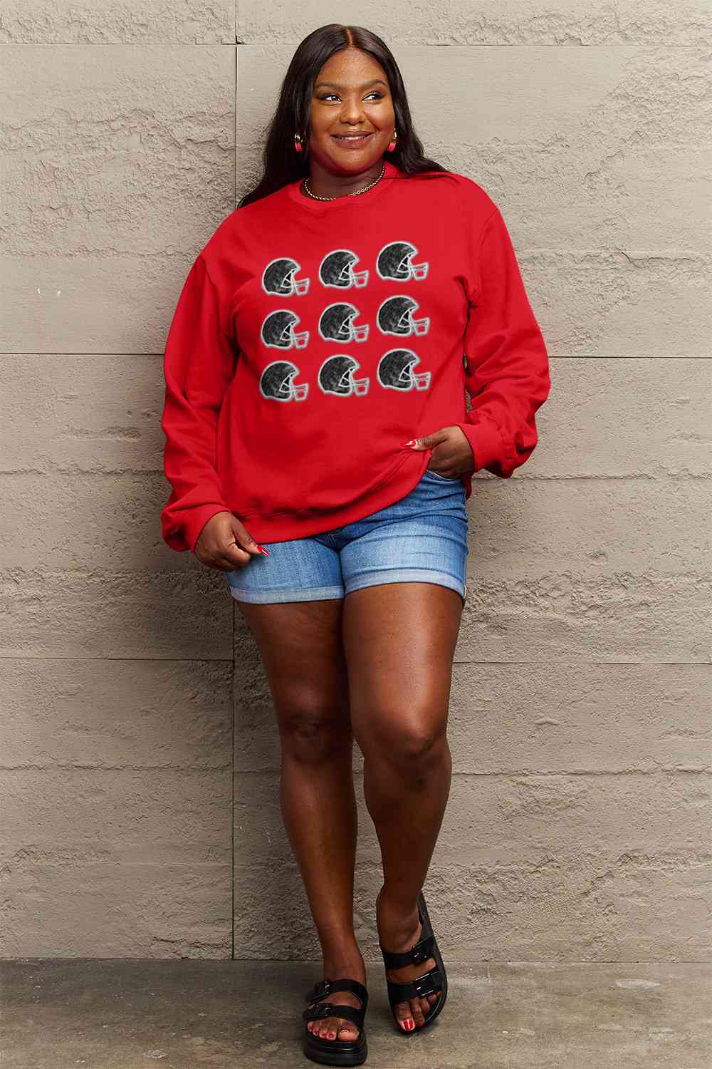 Simply Love Full Size Graphic Round Neck Sweatshirt