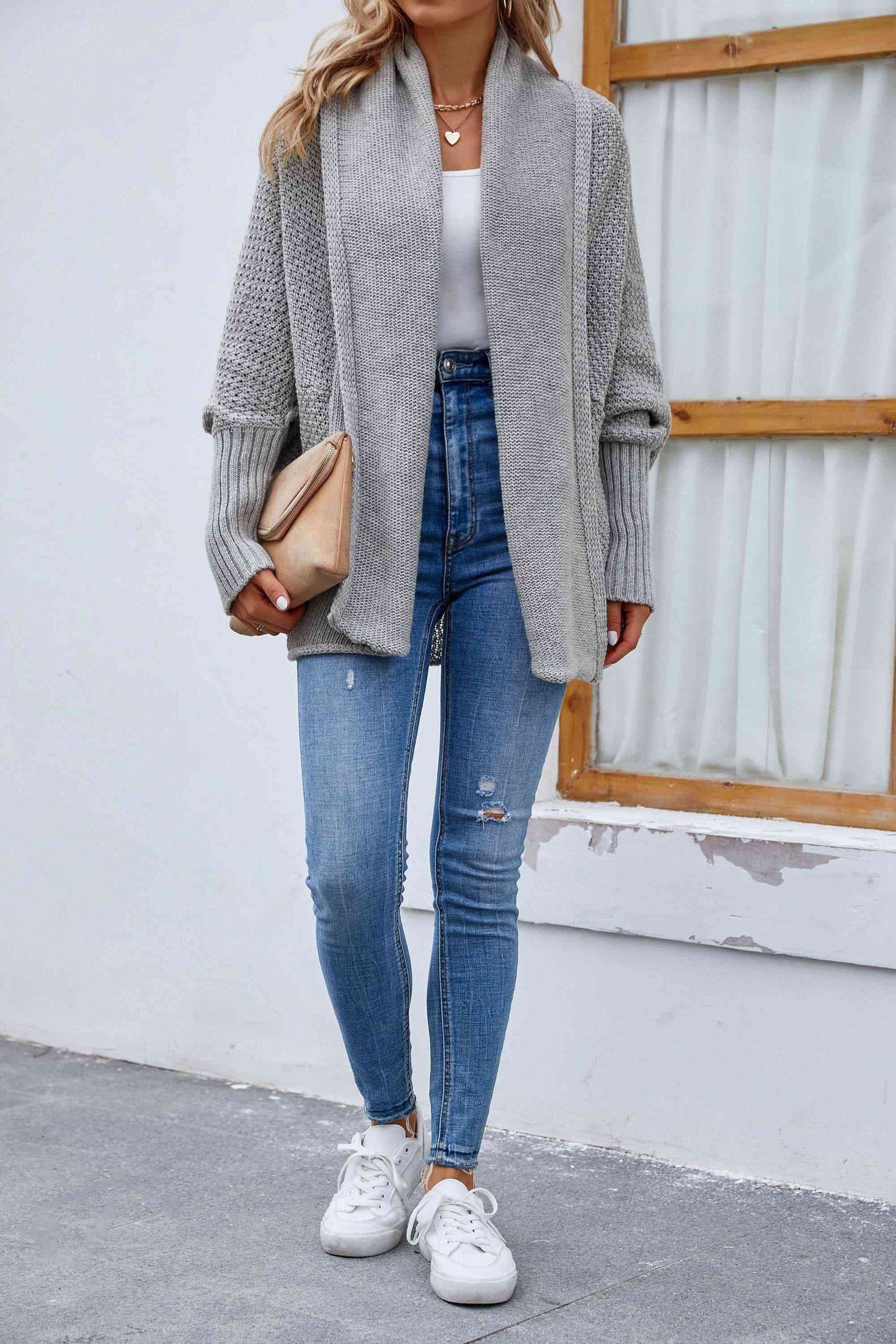 Open Front Long Sleeve Cardigan