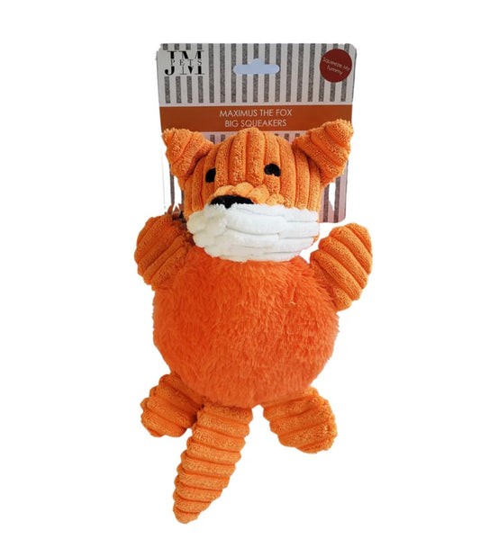 Maximus The Fox - Corduroy Full Body Squeaker Plush Dog Toy