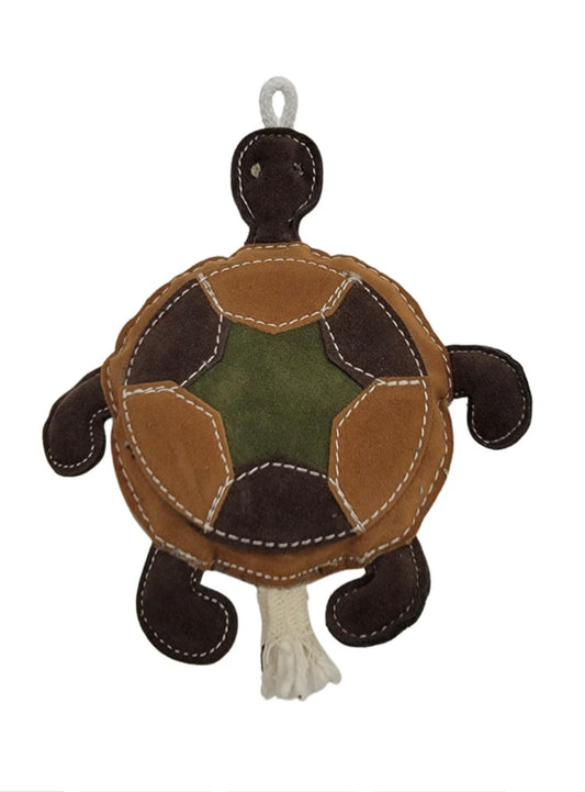 Vegan Leather Patchwork Turtle - Dog Chew Toy