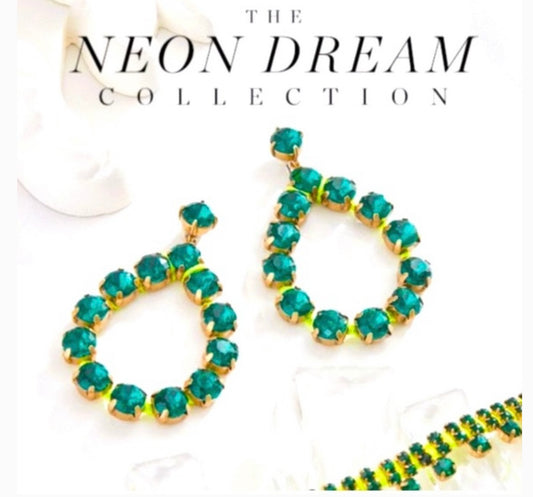 Stella & Dot Green Neon Dream Earrings