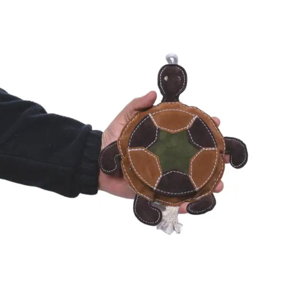 Vegan Leather Patchwork Turtle - Dog Chew Toy