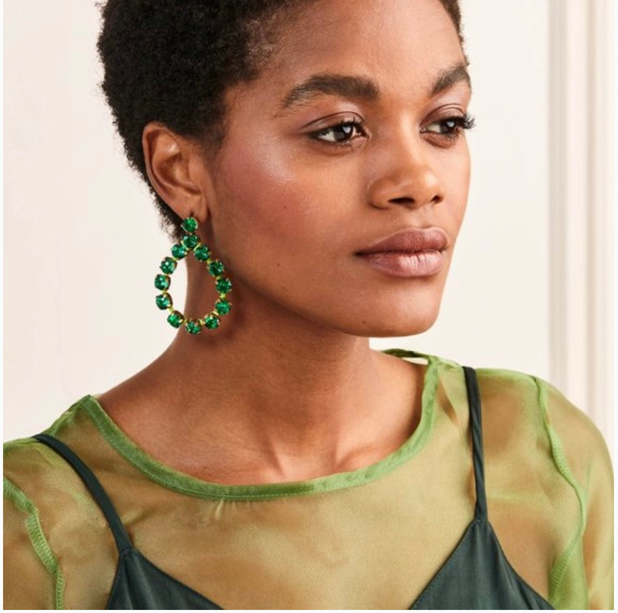 Stella & Dot Green Neon Dream Earrings