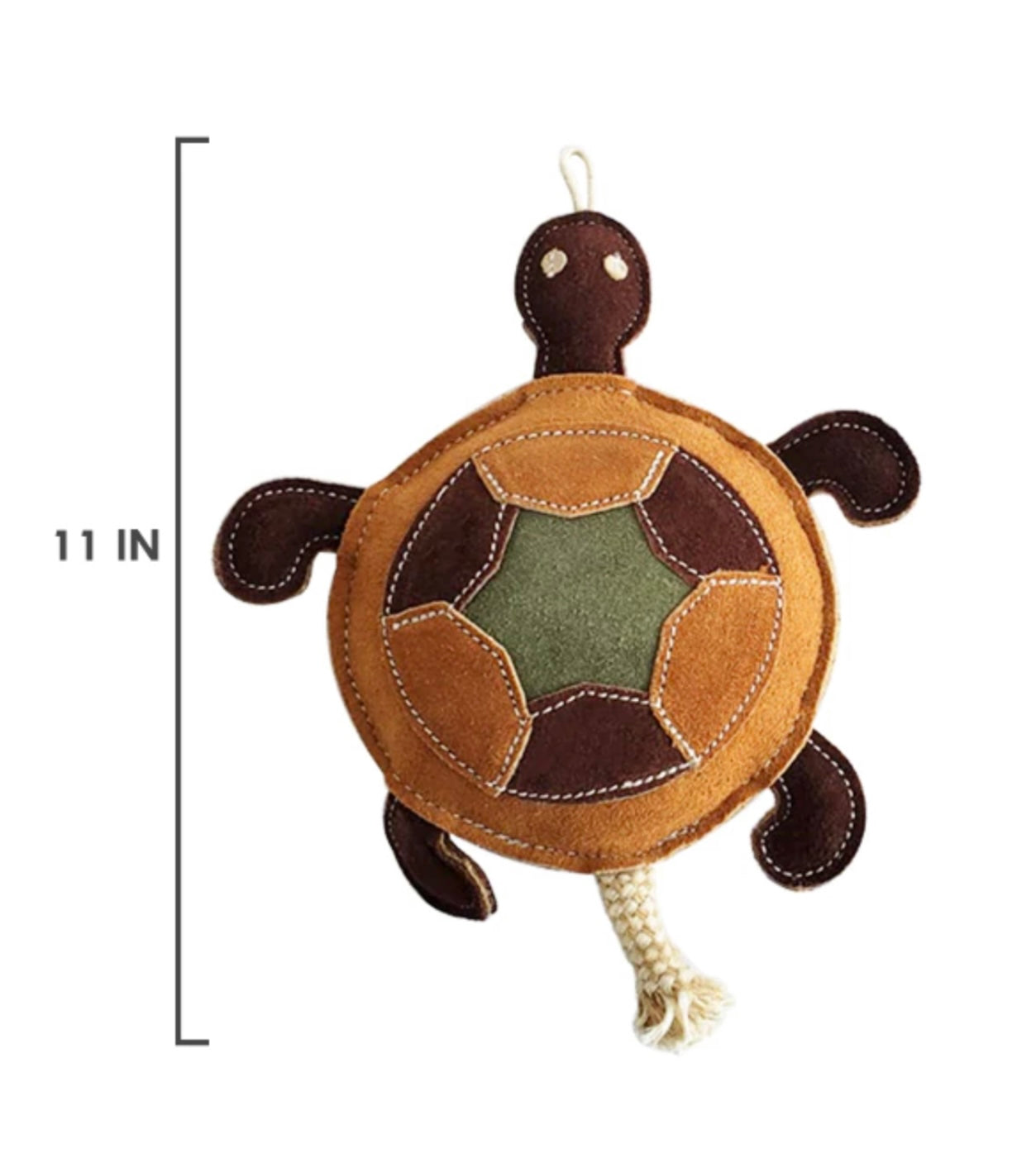 Vegan Leather Patchwork Turtle - Dog Chew Toy